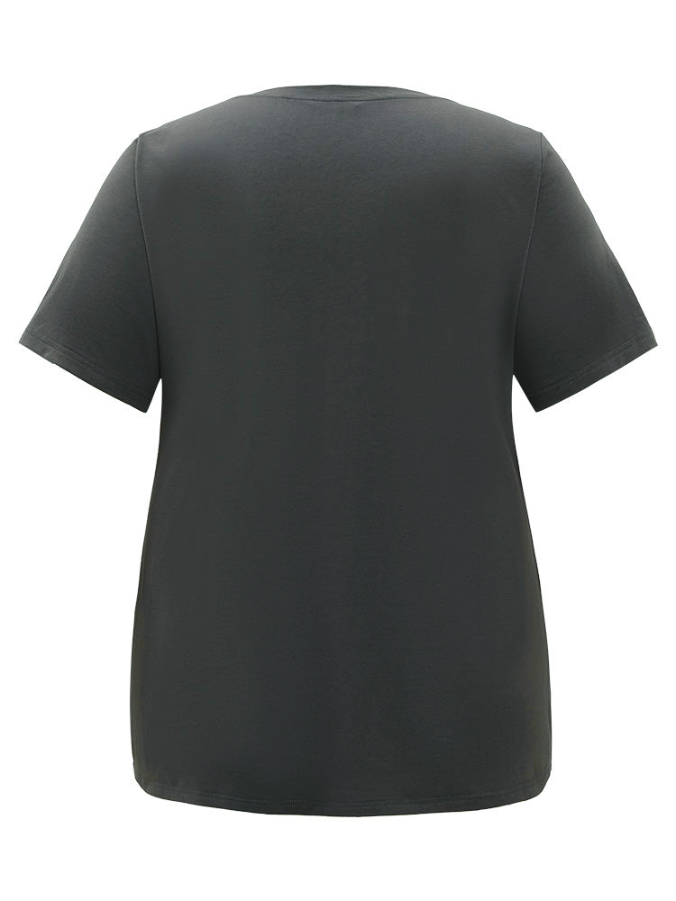 Star & Moon Print Short Sleeve T-shirt