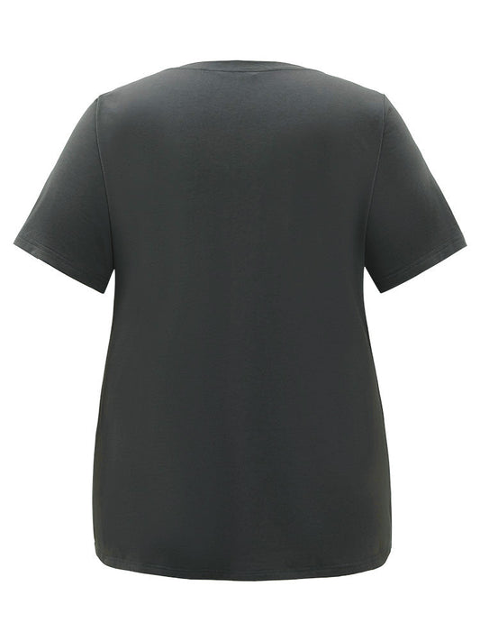 Star & Moon Print Short Sleeve T-shirt