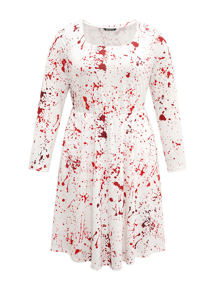 Halloween Blood Splatter Elastic Waist Dress
