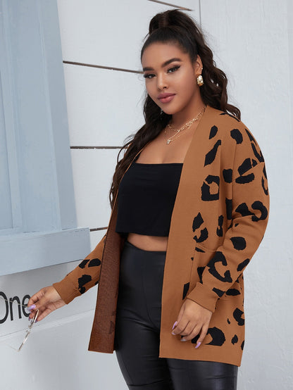 Allover Pattern Open Front Cardigan