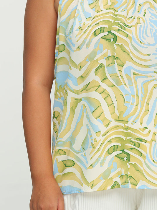 Water Ripple Knotted Neck Top