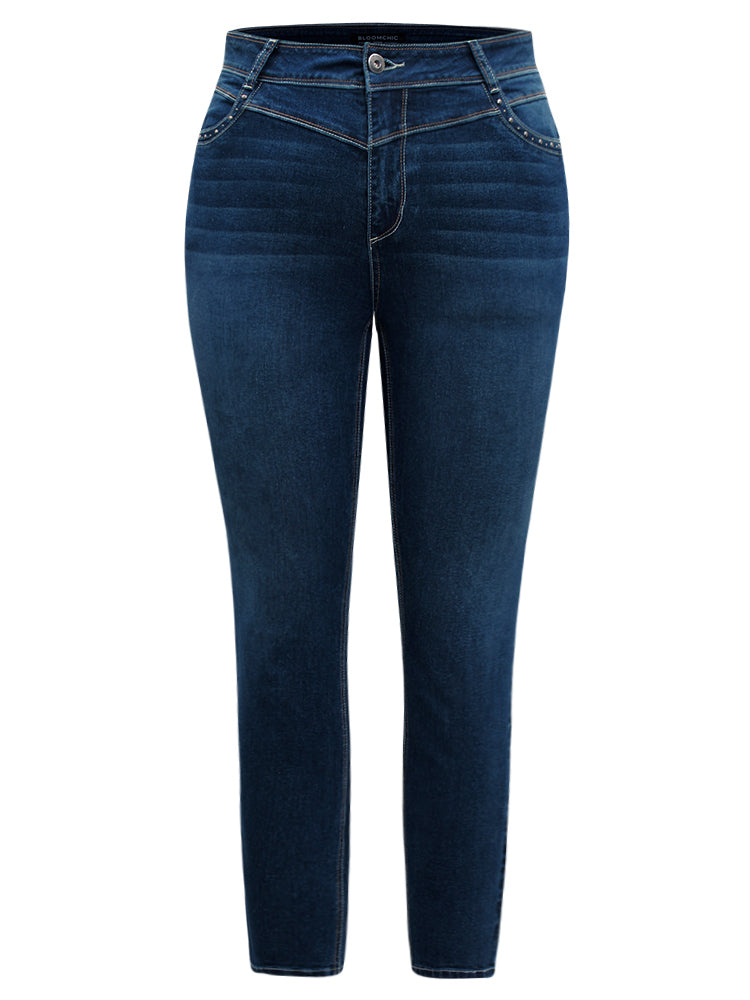 Beaded Detail Pocket Full Length Jeans