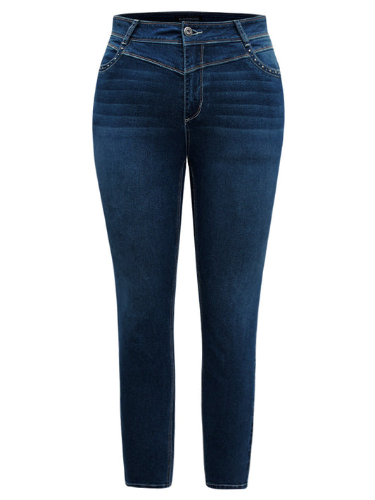 Beaded Detail Pocket Full Length Jeans