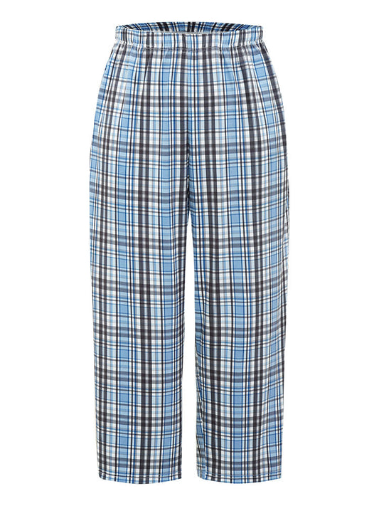 Plaid Pocket Elastic Waist Sleep Pants