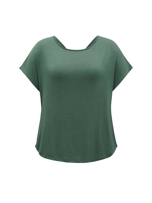 Supersoft Essentials Plain Batwing Sleeve Cut Out T-shirt