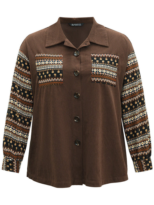 Bandana Print Patchwork Button Through Jacket