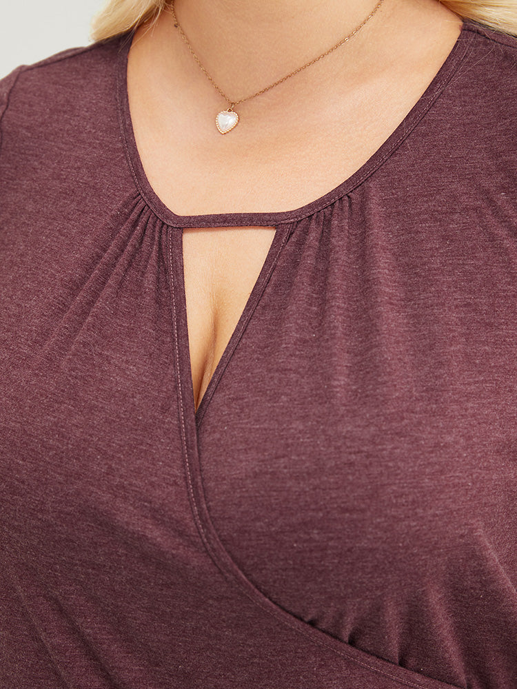 Solid Cut Out Wrap T-shirt