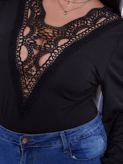 Lace V-Neck T-shirt