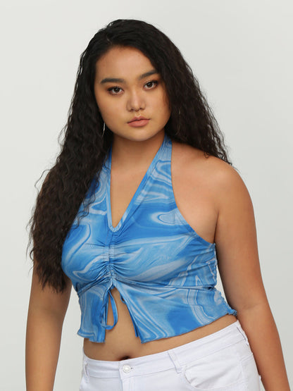 Water Ripple Knotted Crop Top