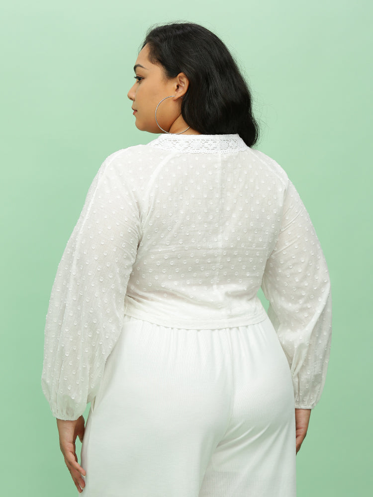 Lace Panel Cropped Top