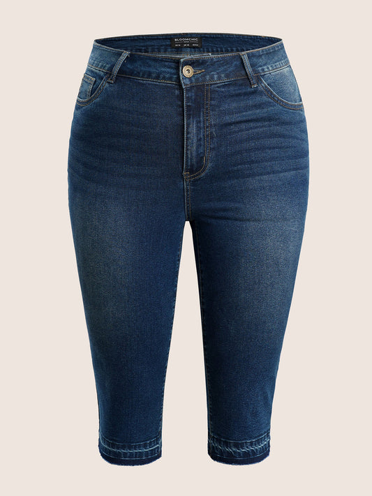 Dark Wash Cut Off Pull On Jegging Jeans