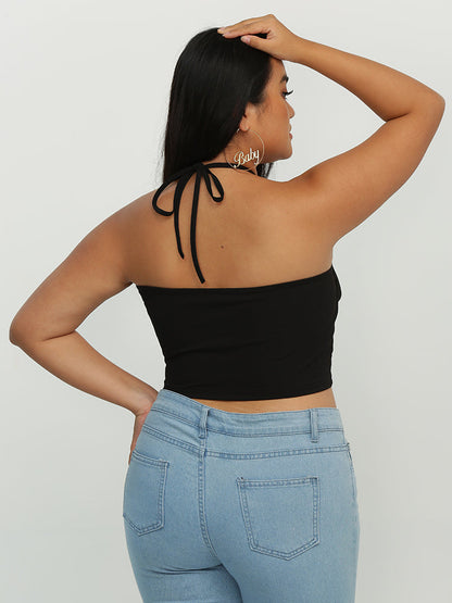 Keyhole Halter Neck Crop Top