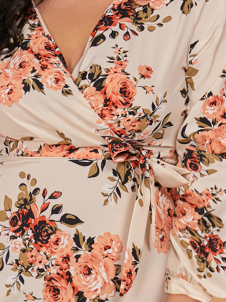 Floral Print Knot Side Dress