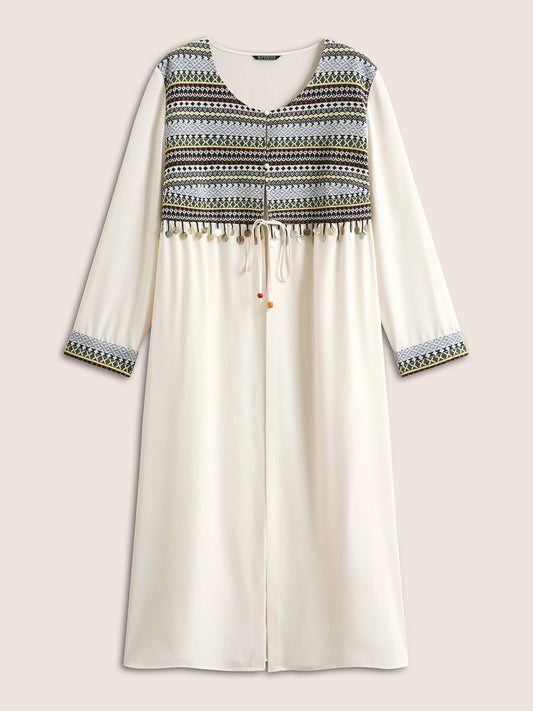 Bandana Patchwork Style Accents Tassel Kimono