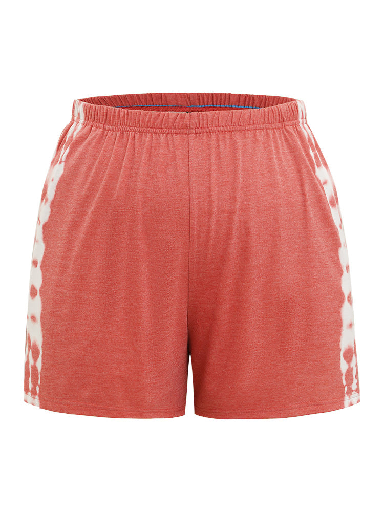 Tie Dye Pocket Elastic Waist Sleep Shorts