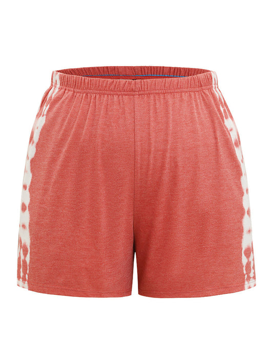 Tie Dye Pocket Elastic Waist Sleep Shorts
