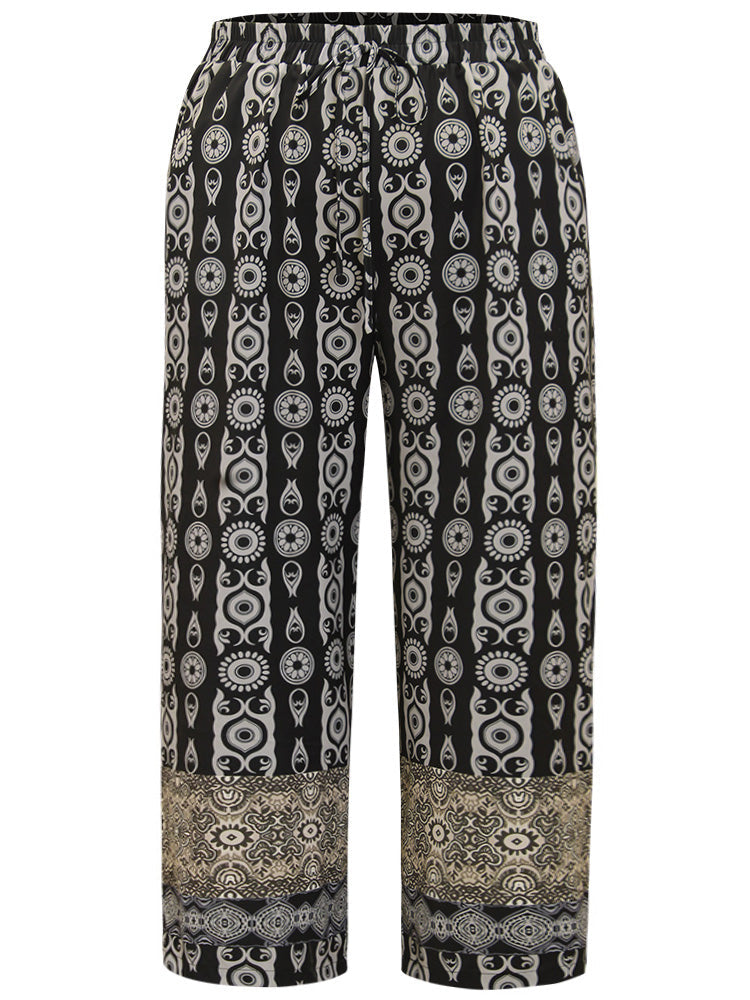 Boho Print Straight leg Pants