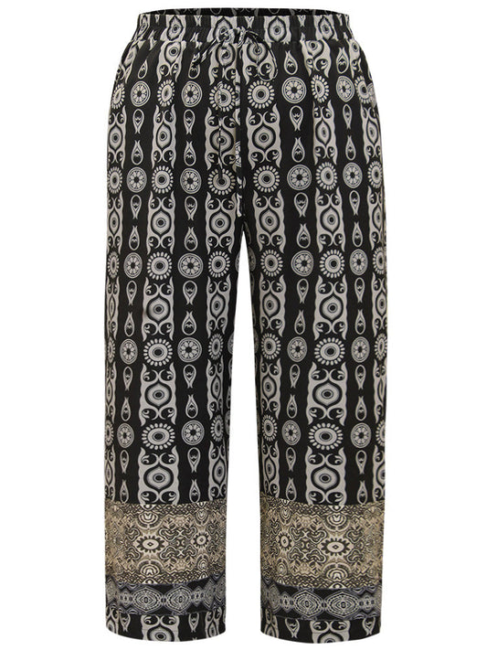 Boho Print Straight leg Pants
