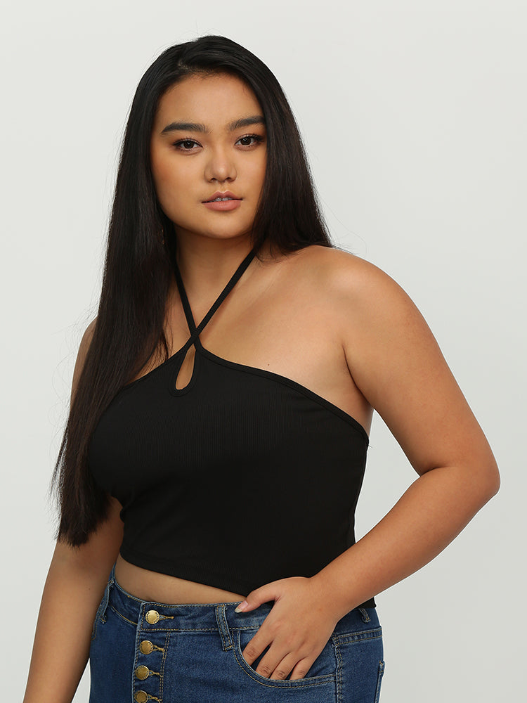Keyhole Halter Neck Crop Top