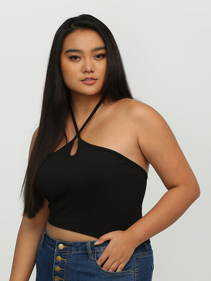 Keyhole Halter Neck Crop Top
