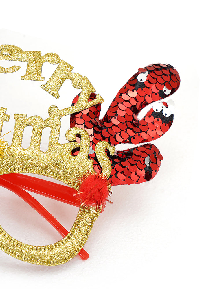 Christmas Sequin Contrast Glitter Glasses Eyewear