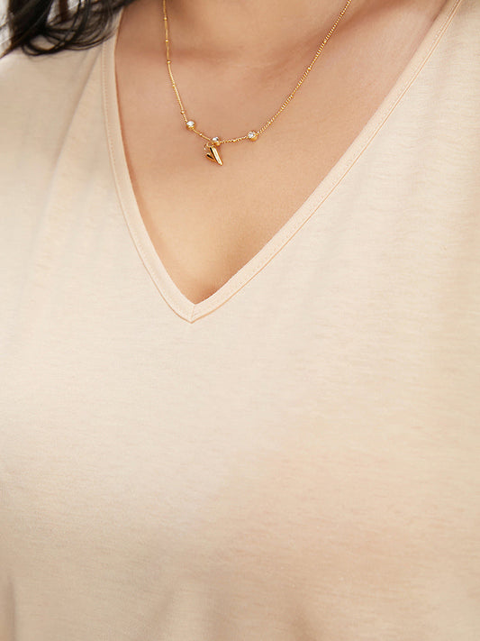 Floral Mesh Patchwork V Neck T-shirt