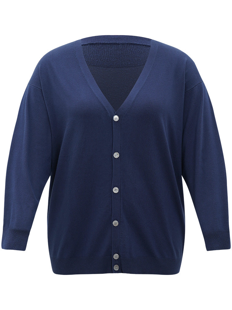 Supersoft Essentials Plain Button Up Elastic Cuffs Cardigan