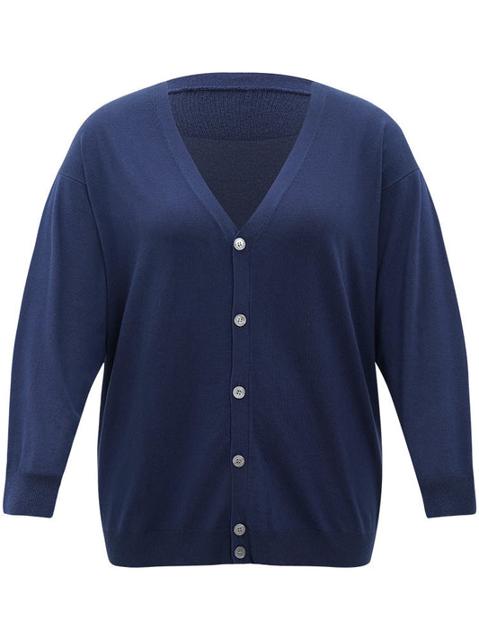 Supersoft Essentials Plain Button Up Elastic Cuffs Cardigan