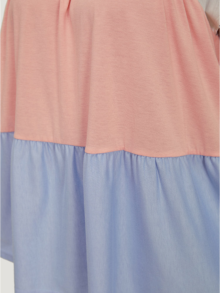 Color Block Contrast Cap Sleeve Tank Top