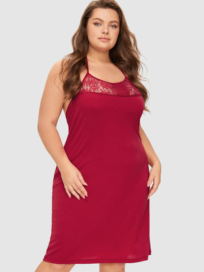 Samantha Casual At Home - Lace Insert Backless Lounge Dress