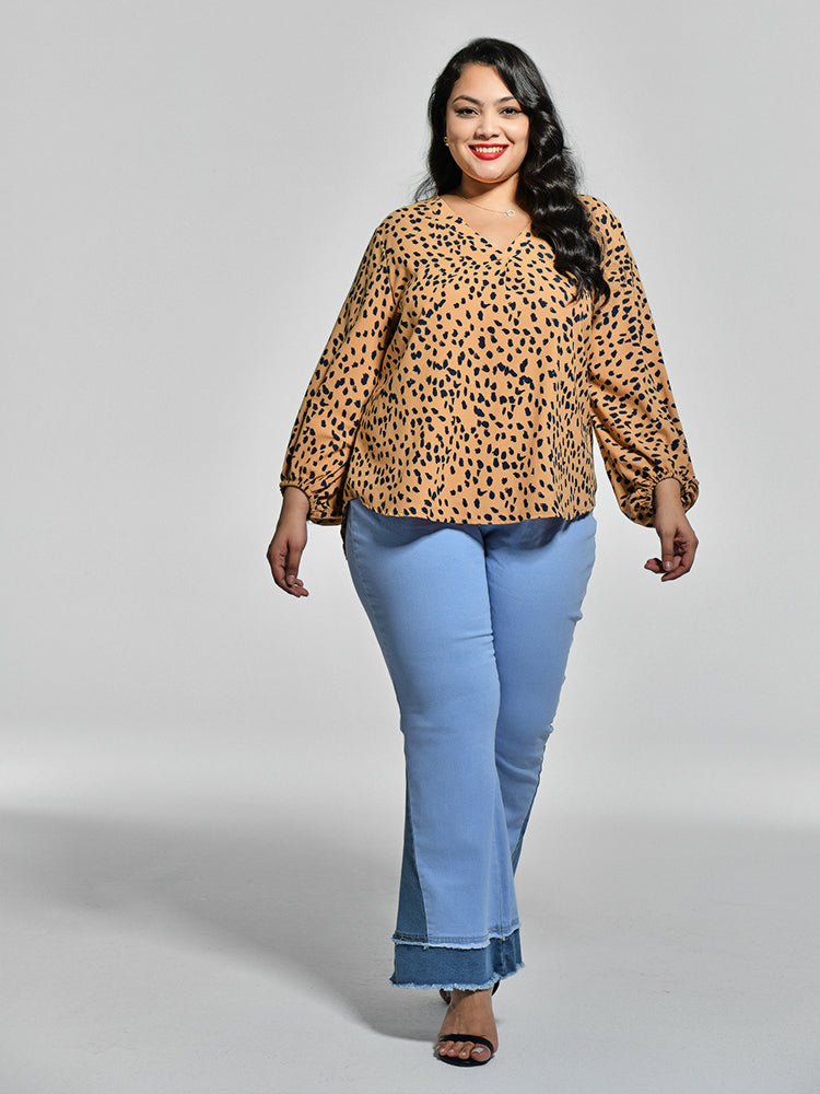 Spot Printed Chiffon Blouse