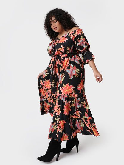 Floral Off Shoulder Maxi Dress