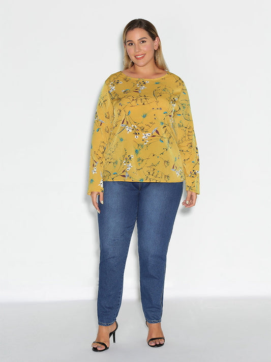 Keyhole Back Floral Print Top