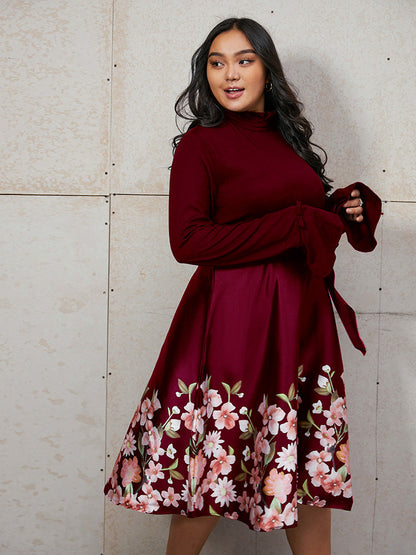 Floral Ribbon Knotted Dress