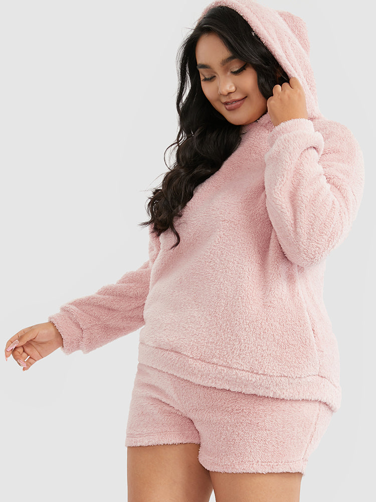 Hooded Pocket Flannel Lounge Set