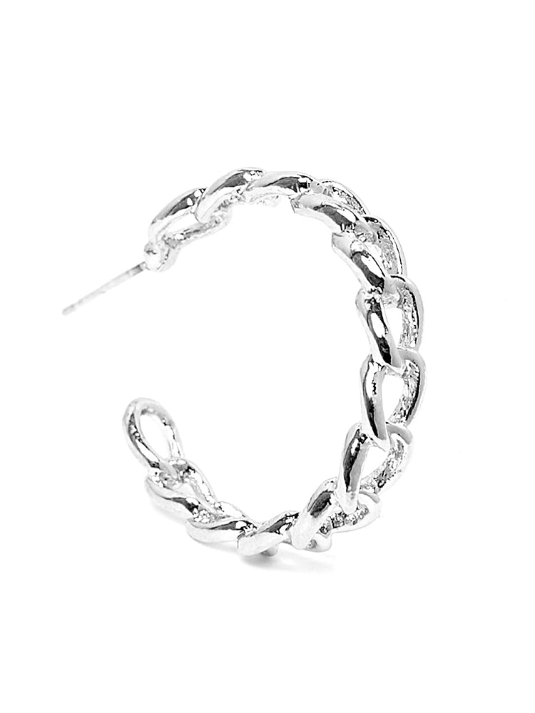 Chain Design Hoop Earrings