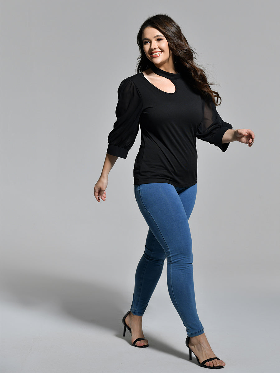 Cut Out Shoulder Top