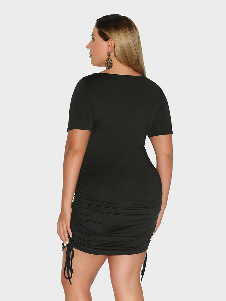 Ruched Knotted Dress