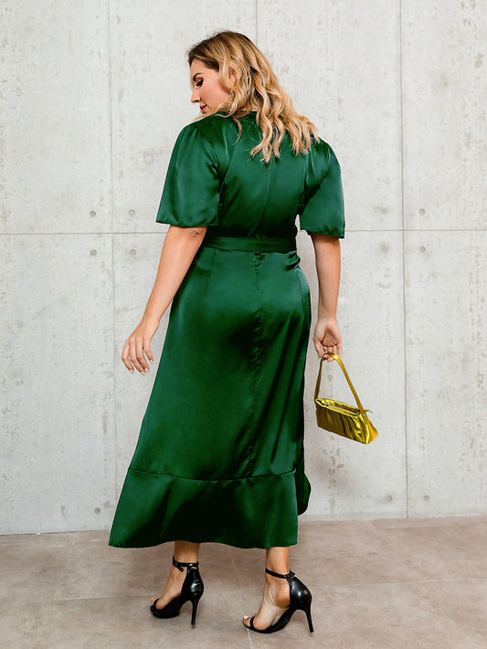 Belted Waist Long Dress