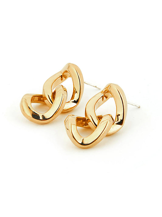 Chain Design Drop Earrings