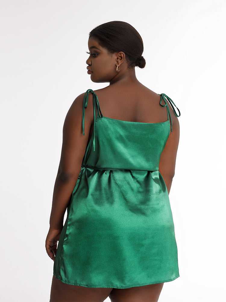 Tie Shoulder Knotted Dress