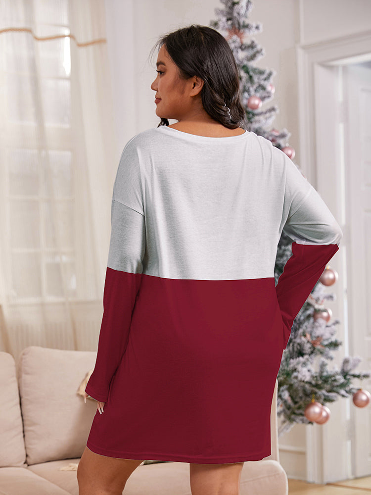 Color Block Graphic Print Casual Dress