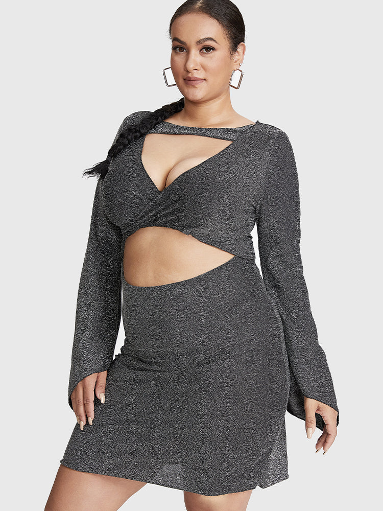 Bell Sleeve Cut Out Dress