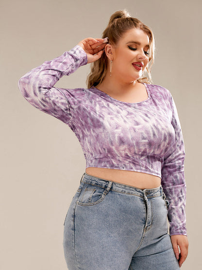 Tie Dye Long-sleeved Crop T-shirt