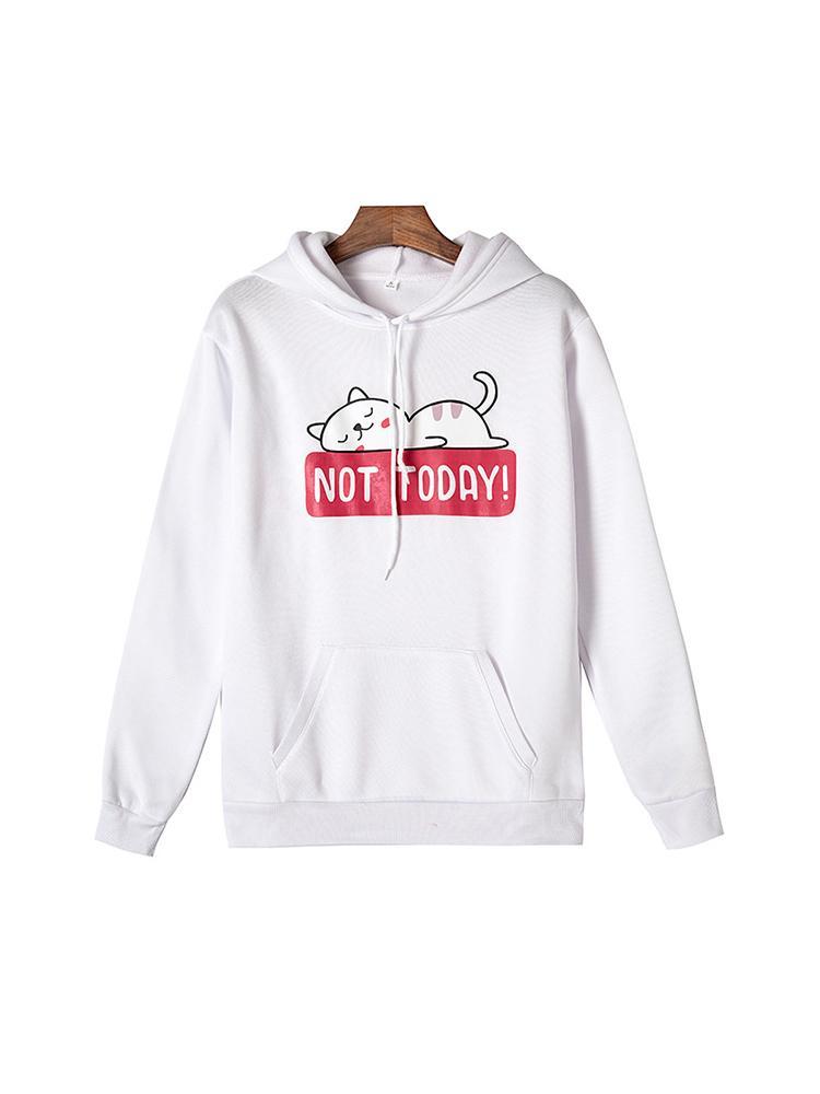 Cartoon Printed Kangaroo Pocket Hoodie