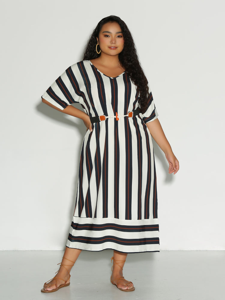 Striped Half Sleeve Dress