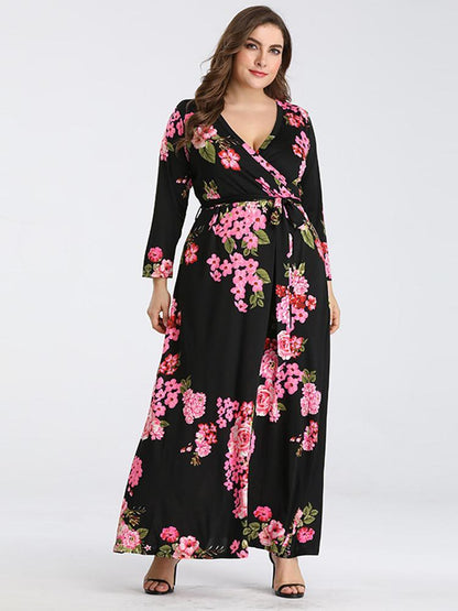 Floral Printed Wrap Maxi Dress