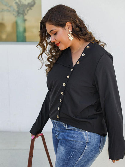 Single-breasted Lapel Chiffon Shirt