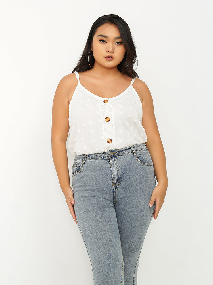 Button Down Loose Tank Tops