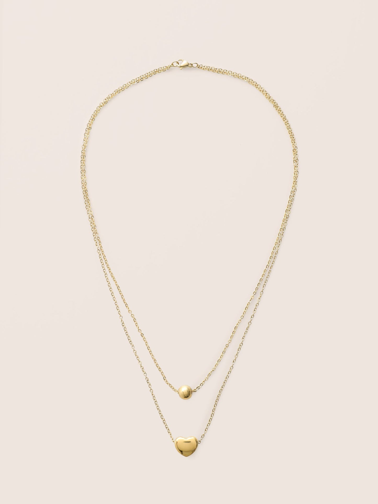 Heart Metal Detail Layered Necklace